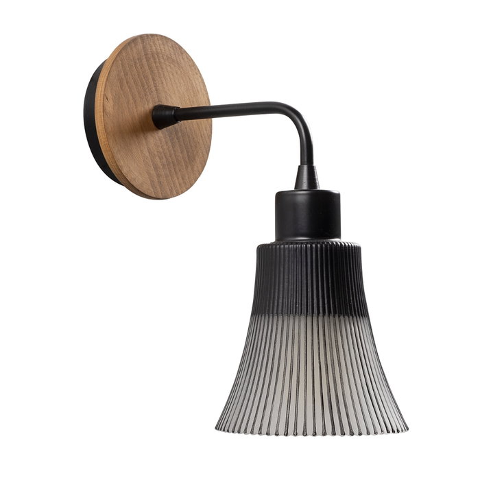 Opviq Lámpara de Pared N-129 Aplique de Hierro y Cristal Negro para Elegancia Moderna